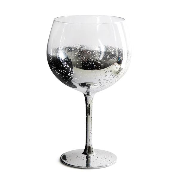 Taça de Gin em Vidro Degrade Prata Linha Elegance - 650ml