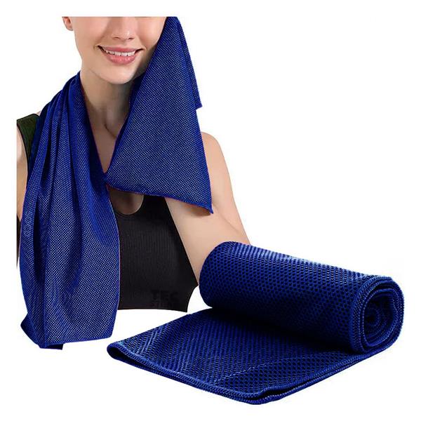 Toalha Fitness nas Medidas 30 x 80 cm - Azul Escuro