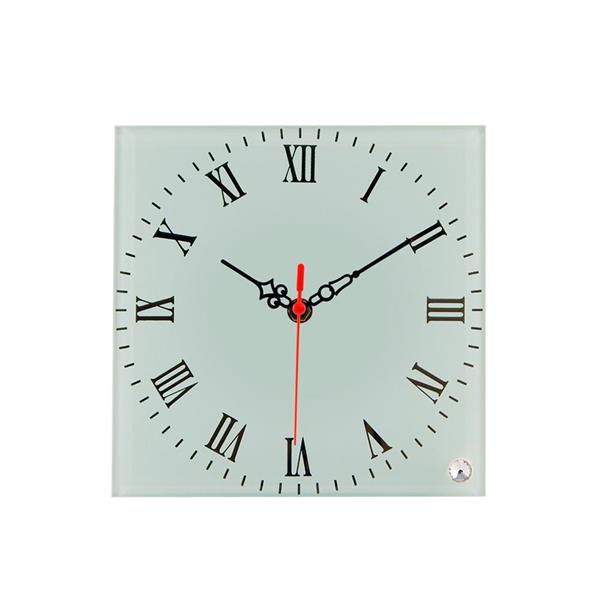Relógio de Vidro Quadrado com Numeros Espelhados para Sublimação 20x20cm