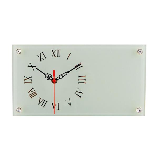 Relógio de Vidro Retangular com Números Espelhados para Sublimação 16x30cm