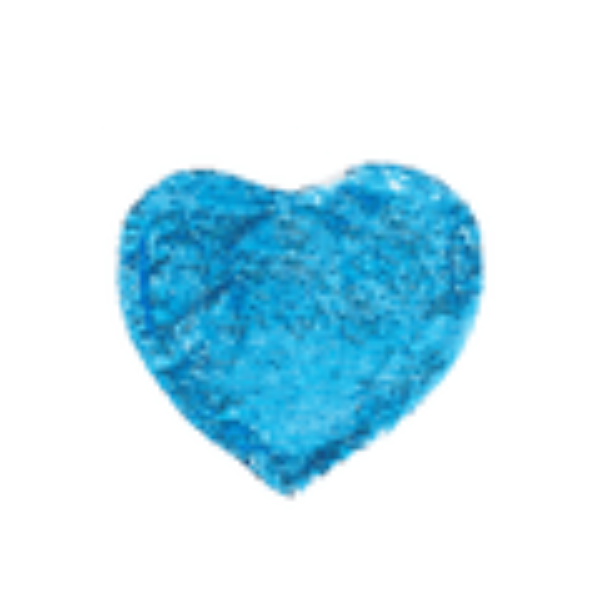Capa de Almofada de Lantejoula Coração Azul Clara e Branca - 39x44cm
