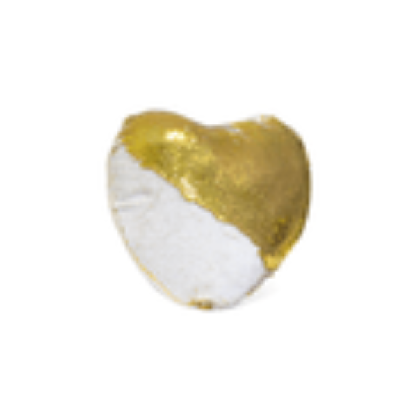 Capa de Almofada de Lantejoula Coração Dourada e Branca - 39x44cm