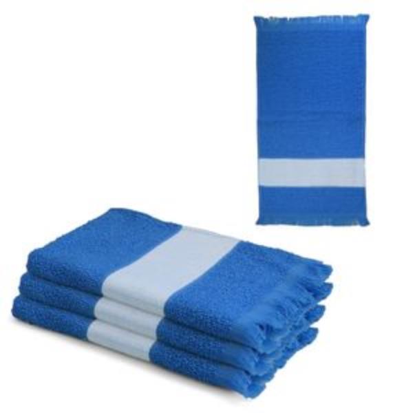 Toalha Lavabinho com Franja Para Sublimação na Faixa - Azul