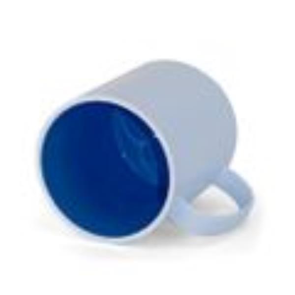 Caneca para Sublimação de Plástico Branco com Interior Azul Royal