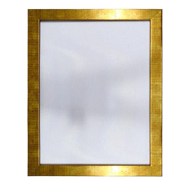 Quadro de MDF com Tecido Brilho Formato A4 e Moldura - Ouro Velho