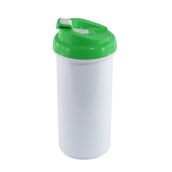 Squeeze de Plástico Branco para Sublimação com Tampa Verde - 475ml