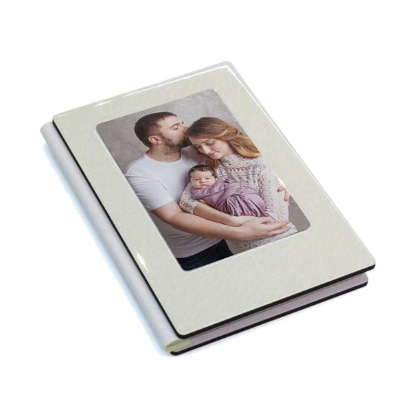 Álbum de Fotografia Premium com Capa na Cor Marfim Creme com 16 Folhas de Alumínio Branca para Sublimação 20x30cm