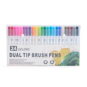 Kit Canetinhas Ponta Dupla Com 24 Cores